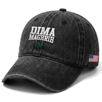 Moroccan Dima Maghrib Flag of Morocco Vintage Green Star Patriotic Washed Cotton Baseball Cap