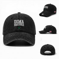 Moroccan Dima Maghrib Flag of Morocco Vintage Green Star Patriotic Washed Cotton Baseball Cap