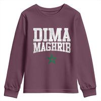 Moroccan Dima Maghrib Flag of Morocco Vintage Green Star Patriotic Youth Sweatshirt