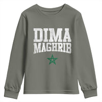 Moroccan Dima Maghrib Flag of Morocco Vintage Green Star Patriotic Youth Sweatshirt