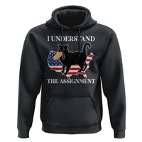 Funny Harris Supporter Hoodie I Understand The Assignment Black Cat American Flag - Wonder Print Shop