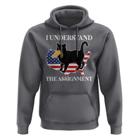 Funny Harris Supporter Hoodie I Understand The Assignment Black Cat American Flag - Wonder Print Shop