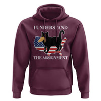 Funny Harris Supporter Hoodie I Understand The Assignment Black Cat American Flag - Wonder Print Shop