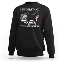 Funny Harris Supporter Sweatshirt I Understand The Assignment Black Cat American Flag - Wonder Print Shop