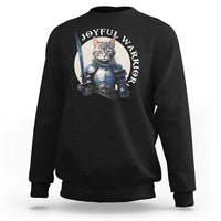 Funny Joyful Warrior Cat Sweatshirt Kitten Knight For Harris 2024 - Wonder Print Shop