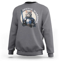 Funny Joyful Warrior Cat Sweatshirt Kitten Knight For Harris 2024 - Wonder Print Shop