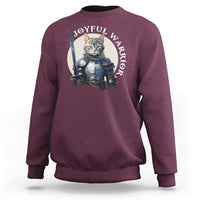 Funny Joyful Warrior Cat Sweatshirt Kitten Knight For Harris 2024 - Wonder Print Shop