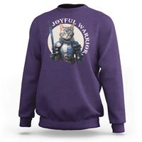 Funny Joyful Warrior Cat Sweatshirt Kitten Knight For Harris 2024 - Wonder Print Shop