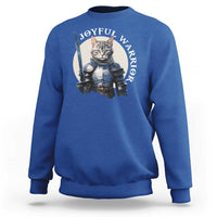 Funny Joyful Warrior Cat Sweatshirt Kitten Knight For Harris 2024 - Wonder Print Shop
