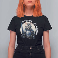 Funny Joyful Warrior Cat T Shirt For Women Kitten Knight For Harris 2024 - Wonder Print Shop