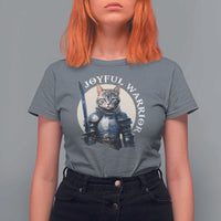 Funny Joyful Warrior Cat T Shirt For Women Kitten Knight For Harris 2024 - Wonder Print Shop