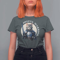 Funny Joyful Warrior Cat T Shirt For Women Kitten Knight For Harris 2024 - Wonder Print Shop