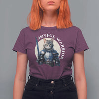 Funny Joyful Warrior Cat T Shirt For Women Kitten Knight For Harris 2024 - Wonder Print Shop