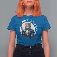 Funny Joyful Warrior Cat T Shirt For Women Kitten Knight For Harris 2024 - Wonder Print Shop