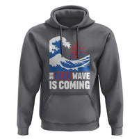 Harris Walz Supporter Hoodie Big Blue Wave Is Coming - Wonder Print Shop