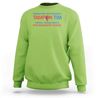 Tim Walz Sweatshirt Tampon Tim Protect Women Rights Stop Misogynistic Weirdos USA Flag - Wonder Print Shop