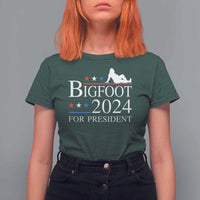 Funny Bigfoot For President T Shirt For Women Vote Sexy Sasquatch American Flag Star - Wonder Print Shop
