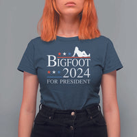 Funny Bigfoot For President T Shirt For Women Vote Sexy Sasquatch American Flag Star - Wonder Print Shop