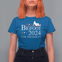 Funny Bigfoot For President T Shirt For Women Vote Sexy Sasquatch American Flag Star - Wonder Print Shop