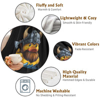 Rubber Duck Viking Warrior Norse Mythology Throw Blanket - Wonder Print Shop