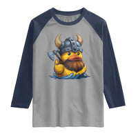 Rubber Duck Viking Warrior Norse Mythology Raglan Shirt - Wonder Print Shop