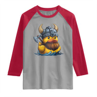 Rubber Duck Viking Warrior Norse Mythology Raglan Shirt - Wonder Print Shop