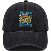 Freustaat Bayern Washed Cotton Baseball Cap Bavaria German Munich Oktoberfest
