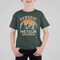 Perseid Meteor Shower T Shirt For Kid Shooting Stars Astronomy Vintage Mountain - Wonder Print Shop