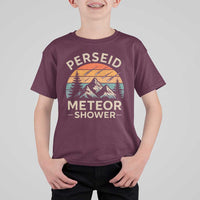 Perseid Meteor Shower T Shirt For Kid Shooting Stars Astronomy Vintage Mountain - Wonder Print Shop