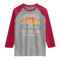 Perseid Meteor Shower Raglan Shirt Shooting Stars Astronomy Vintage Mountain - Wonder Print Shop