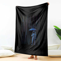 Perseid Meteor Shower Raining Astronaut With Umbrella Throw Blanket - Wonder Print Shop