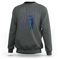 Perseid Meteor Shower Raining Astronaut With Umbrella Sweatshirt - Wonder Print Shop