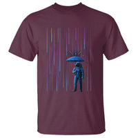 Perseid Meteor Shower Raining Astronaut With Umbrella T Shirt - Wonder Print Shop