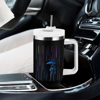 Perseid Meteor Shower Raining Astronaut With Umbrella Tumbler With Handle - Wonder Print Shop