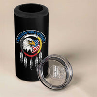 American Indian Veteran 4 in 1 Can Cooler Tumbler Native American Veteran Eagle Dreamcatcher - Wonder Print Shop