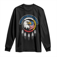 American Indian Veteran Long Sleeve Shirt Native American Veteran Eagle Dreamcatcher - Wonder Print Shop