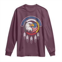 American Indian Veteran Long Sleeve Shirt Native American Veteran Eagle Dreamcatcher - Wonder Print Shop