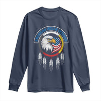 American Indian Veteran Long Sleeve Shirt Native American Veteran Eagle Dreamcatcher - Wonder Print Shop