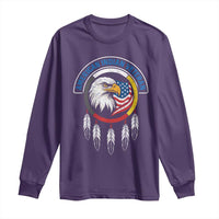 American Indian Veteran Long Sleeve Shirt Native American Veteran Eagle Dreamcatcher - Wonder Print Shop
