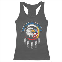 American Indian Veteran Racerback Tank Top Native American Veteran Eagle Dreamcatcher - Wonder Print Shop