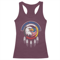 American Indian Veteran Racerback Tank Top Native American Veteran Eagle Dreamcatcher - Wonder Print Shop