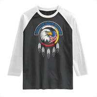 American Indian Veteran Raglan Shirt Native American Veteran Eagle Dreamcatcher - Wonder Print Shop