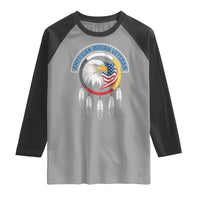 American Indian Veteran Raglan Shirt Native American Veteran Eagle Dreamcatcher - Wonder Print Shop