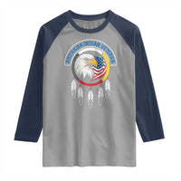American Indian Veteran Raglan Shirt Native American Veteran Eagle Dreamcatcher - Wonder Print Shop
