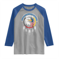 American Indian Veteran Raglan Shirt Native American Veteran Eagle Dreamcatcher - Wonder Print Shop