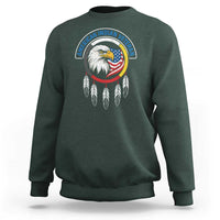 American Indian Veteran Sweatshirt Native American Veteran Eagle Dreamcatcher - Wonder Print Shop