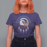 American Indian Veteran T Shirt For Women Native American Veteran Eagle Dreamcatcher - Wonder Print Shop