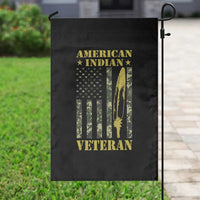 American Indian Veteran Garden Flag Native American Veteran Feathers Camo Flag - Wonder Print Shop