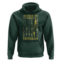 American Indian Veteran Hoodie Native American Veteran Feathers Camo Flag - Wonder Print Shop