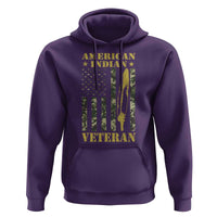American Indian Veteran Hoodie Native American Veteran Feathers Camo Flag - Wonder Print Shop